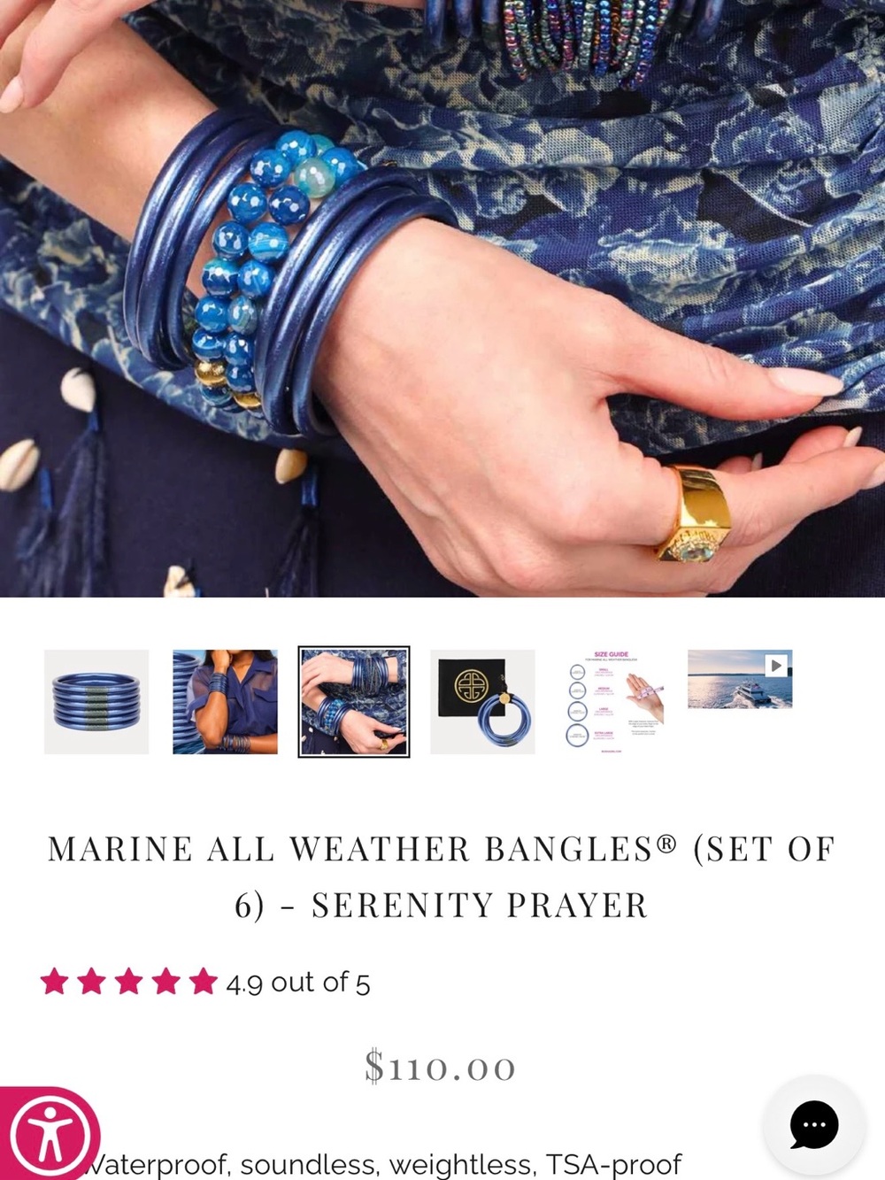 BudhaGirl “Marine” All Weather Bangles (Set of 3)